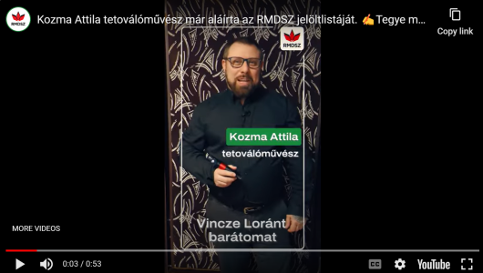 Kozma Attila tetoválóművész már aláírta az RMDSZ jelöltlistáját. ✍️Tegye meg Ön is!